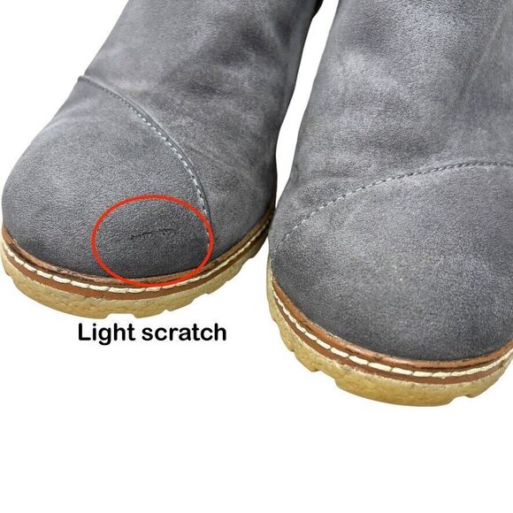 Toms Avery Gray‎ Fabric Zip Mid Wedge Ankle Bootie Womens Size 9.5 M - Picture 3 of 12